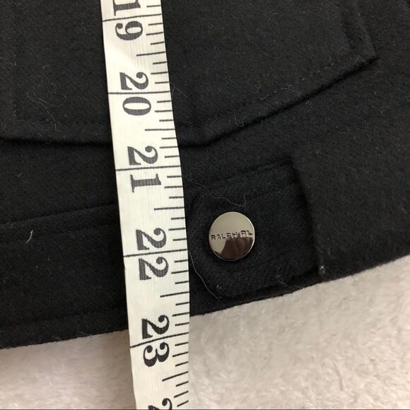 Ralph Ralph Lauren Cropped Wool Peacoat Jacket M Biker‎ Asymmetrical Coat Medium - Picture 5 of 6
